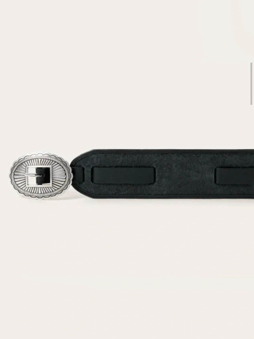 NEW STETSON & THE GREAT. The Tooled Waist Belt in Black with Silver Size M